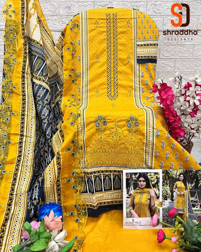 Bin Saeed Vol 14 By Shraddha Designer Cotton Dress Material Surat Wholesale Market
